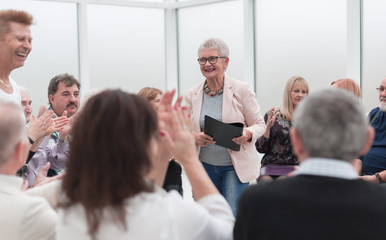 Wall Mural - old lady teaches old people