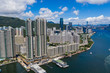 Top view Hong Kong city
