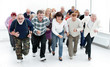 © ASDF - a group of pensioners are preparing to run forward