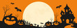 © memorystockphoto - happy halloween day background, pumpkin monster vector design
