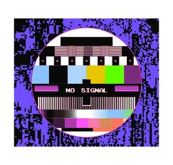 Aufkleber - Abstract pixelated background with flickers and datamoshing effect. Vaporwave and cyberpunk style aesthetics.