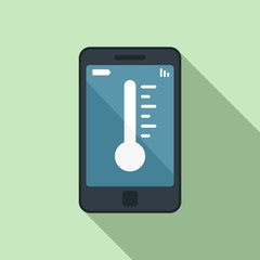 Poster - smartphone temperature control icon. flat illustration of smartphone temperature control vector icon