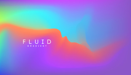 Wall Mural - Digital gradient background. Shape holographic gradient. Liquid 3d substance. Light color gradient abstract background. Vector illustration.