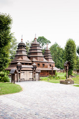 Authentic wooden church in an ancient settlement