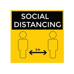 Social distancing. Keep the 1-2 meter distance. Coronovirus epidemic protective. Vector illustration