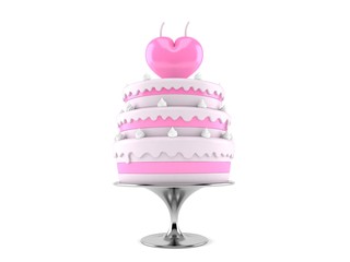 Poster - Heart with birthday cake