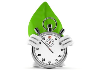 Sticker - Leaf character with stopwatch