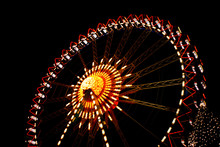Funfair Carrousel Wheel At Night