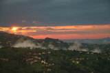 Fototapeta Las - fog and cloud mountains valley landscape / turkey / rize 