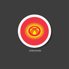 Wall Mural - Kyrgyzstan flag Vector circle with flags.	