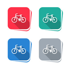 Wall Mural - Bike icon on square button