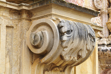 Canvas Print - shot of stone carving from Monestir de Poblet