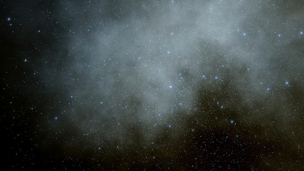 Stars in sky, starry night starlight shine of milky way, space cosmic background, starry background 3d render