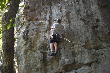 Climbing in the Red River Gorge. 