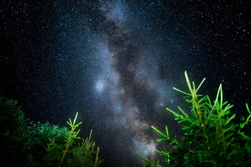 Wall Mural - milky way galaxy. this long exposure astronomical photograph taken in the middle of the night.