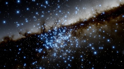 Stars in sky, starry night starlight shine of milky way, space cosmic background, starry background 3d render