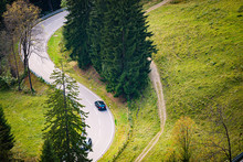 Car In Mountains Of Bavaria, Germany, Europe