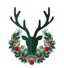 Sticker - Background with deer antlers