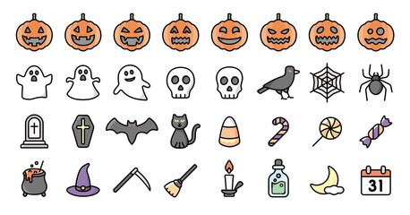 Wall Mural - Halloween Icon Set