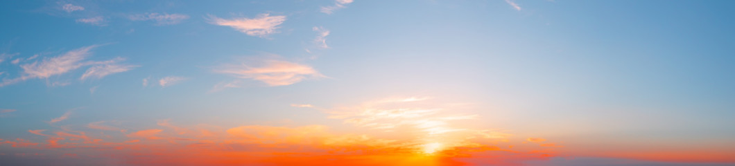 Wall Mural - panorama of morning sky with clouds