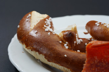 Sticker - Fresh pretzel with sausage and cheese