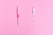 Tampon with applicator and tampon without applicator.