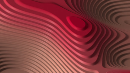 Poster - 3d render of abstract topo surface. Sliced looking smooth cuve geometry.