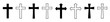 Cross set vector Illustrations on white background. Christian cross collection. Cross silhouette. Christian symbol.