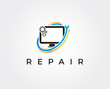 © ferart88 - minimal computer repair logo template - vector illustration