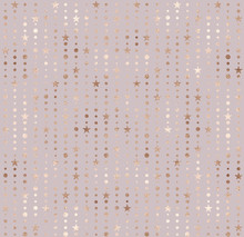 Gold Glitter Stars And Beads Of Stripes Seamless Pattern.