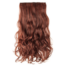 Single Piece Clip In Auburn Wavy Synthetic Hair Extensions