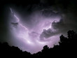 Lightning Bolt Across Sky at Night 