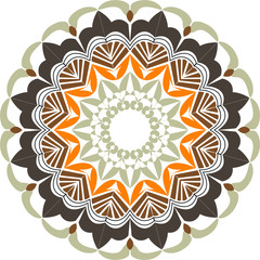 Poster - vector multi color mandala.colored flowers design.