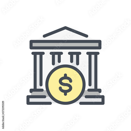 Bank and Banking color line icon Poster Mural XXL