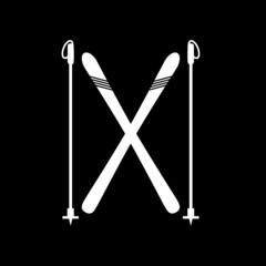 Poster - Ski icon isolated on dark background