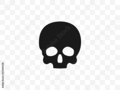 Cuadros en Lienzo Skull, bone, halloween icon. Vector illustration, flat design.