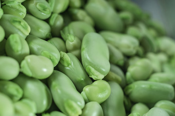 Poster - Beautiful fresh geen broad beans pattern background texture for design.