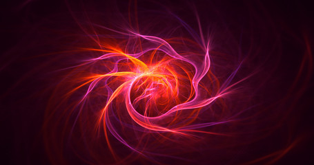 Poster - 3d rendering abstract multicolor fractal light background