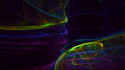 3D rendering abstract multicolor fractal light background