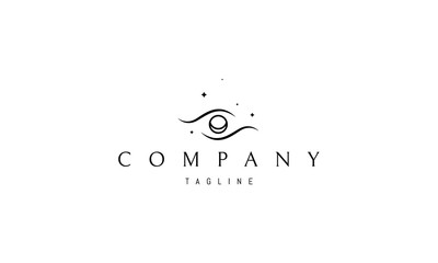 Wall Mural - vector logo on which an abstract image of an eye in space.