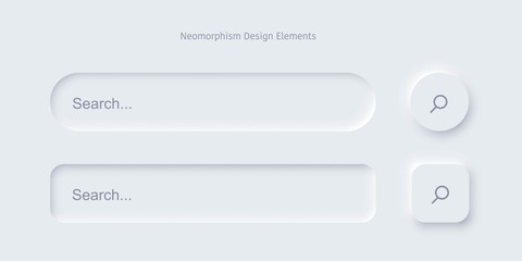 Set of Search bar form templates of neomorphic interface