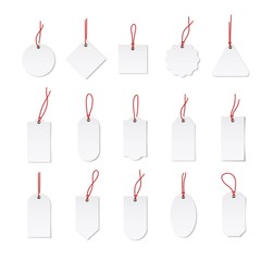 Poster - Blank white paper price tags set isolated on white background