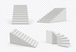 Stairs realistic. Architectural object staircase up steps vector modern templates collection. 3d realistic interior staircase, architecture direction stair illustration