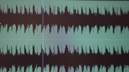 Poster - 4K Video sound wave player in timeline editor. Background for cinema and movie post production.