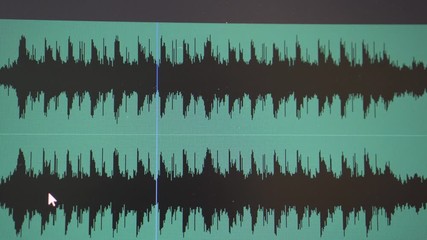 Poster - 4K Video sound wave player in timeline editor. Background for cinema and movie post production.