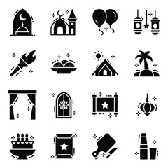 Canvas Print - 
Pack of Modern Solid Icons 
