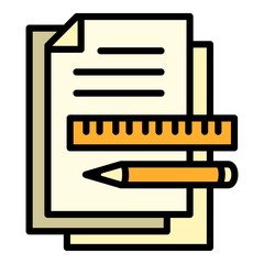 Poster - Architect papers icon. Outline architect papers vector icon for web design isolated on white background