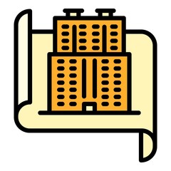 Poster - City architect project icon. Outline city architect project vector icon for web design isolated on white background