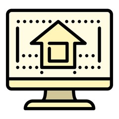 Poster - Architect school icon. Outline architect school vector icon for web design isolated on white background