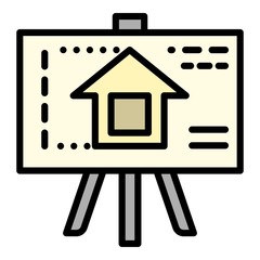 Poster - City house plan icon. Outline city house plan vector icon for web design isolated on white background
